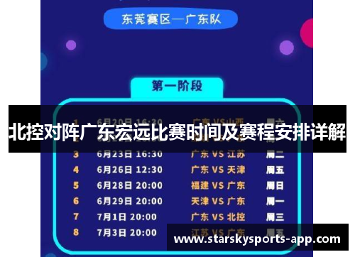 北控对阵广东宏远比赛时间及赛程安排详解 北控对阵广东宏远比赛时间及赛程安排详解